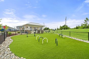 Leash free bark park at hawthorne at the glen in concord, nc